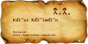 Kész Kálmán névjegykártya