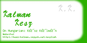 kalman kesz business card